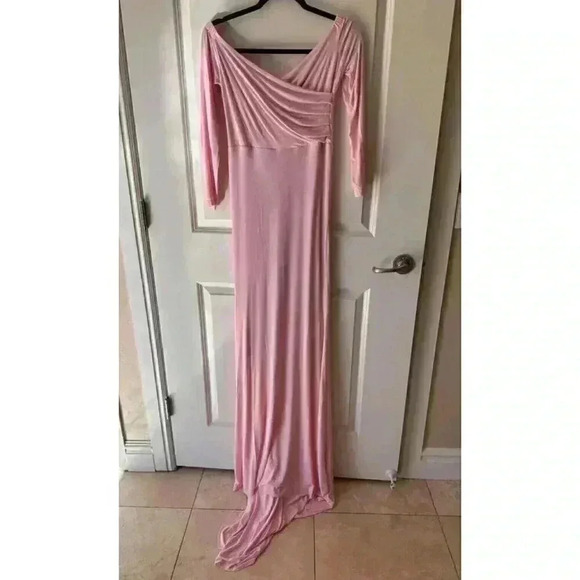 Maternity Dress Size S Off Shoulder Slim Fit Maxi Dress Photoshoot. - Picture 2 of 8
